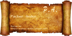 Pacher Andor névjegykártya